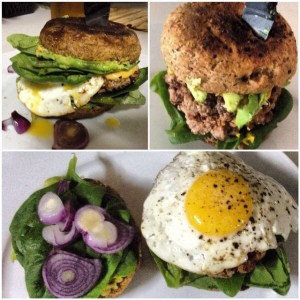homemade fried egg burger